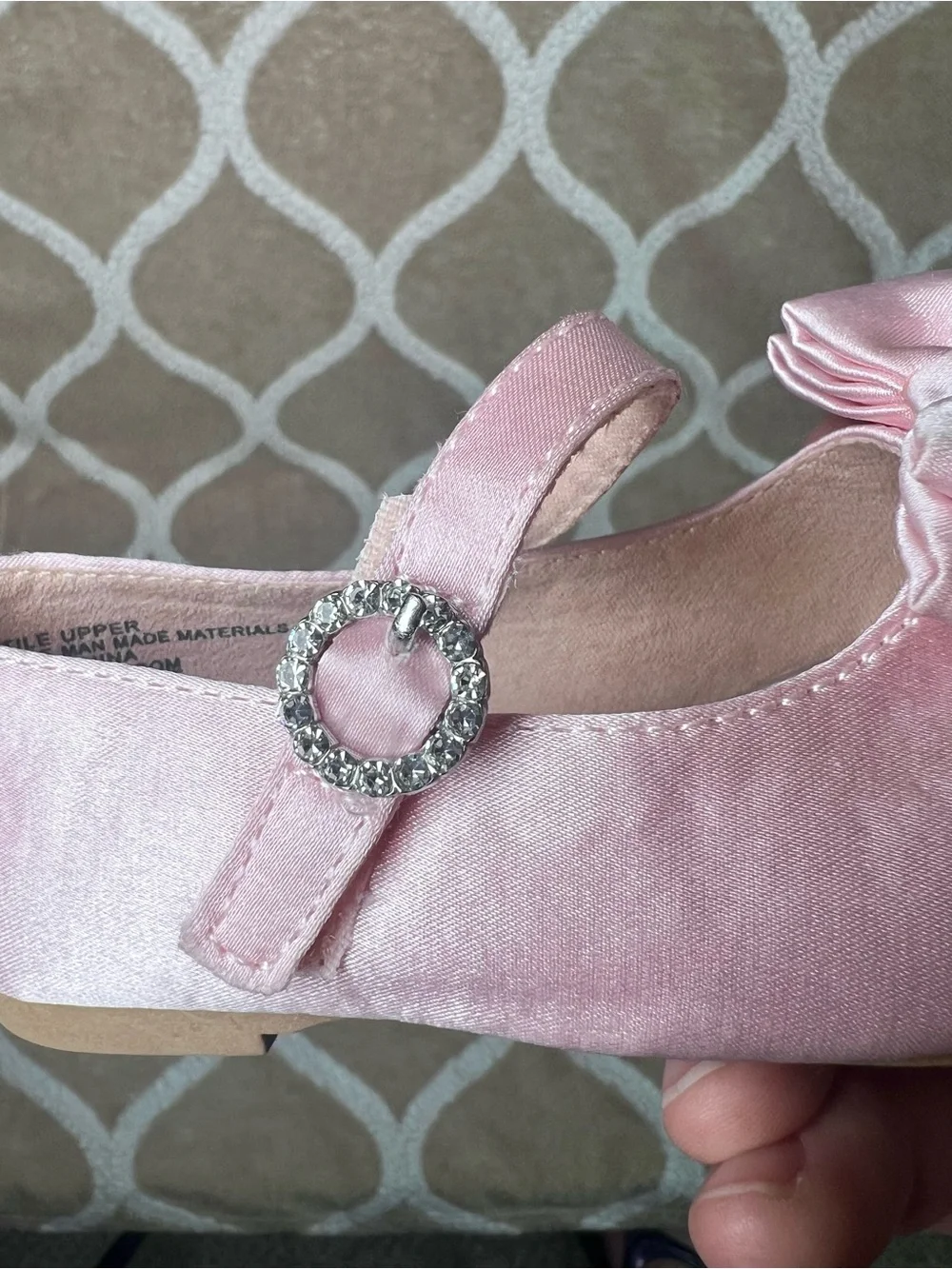 cupcakes & cashmere Girls Pink Satin Bow Mary Jane Shoes